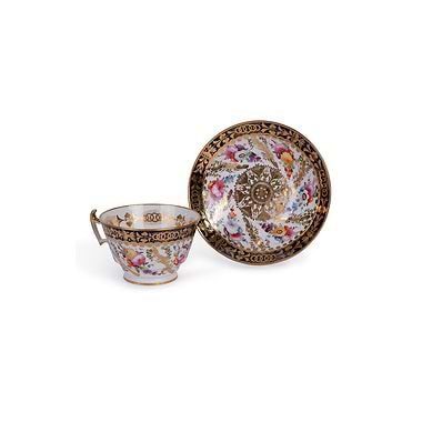 Unbroken Cup & Saucer, English Porcelain Part Tea And Coffee Service, Early 19th Century