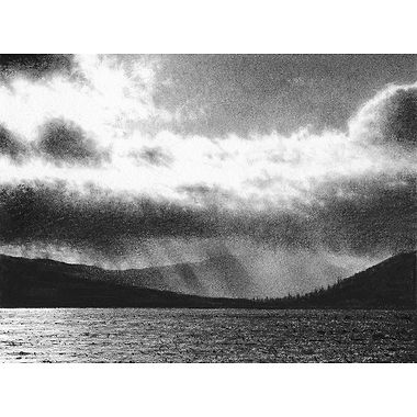 Rowing Toward the Rain on Loch Tay by Philip Edwards