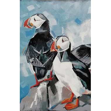 Three Puffins by Gwen Adair