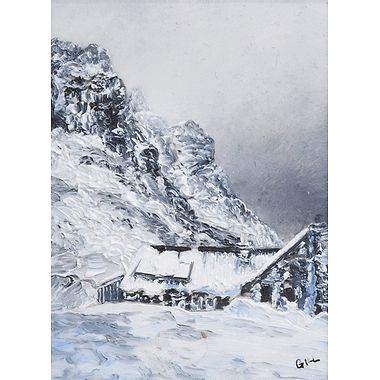 Strabeg Bothy in Winter by Gill Williams