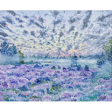 Tulloch Moor - Heather & Sky by Gill Williams