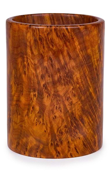 Round Polished Thuya Wood Pen Holder