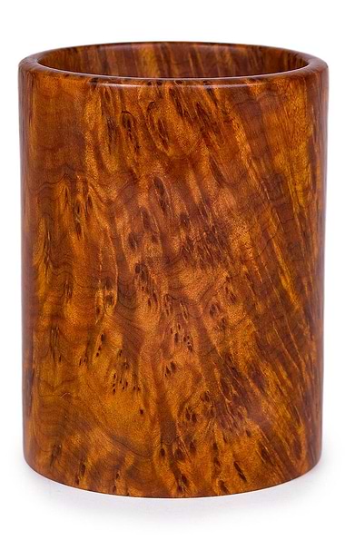 Round Polished Thuya Wood Pen Holder