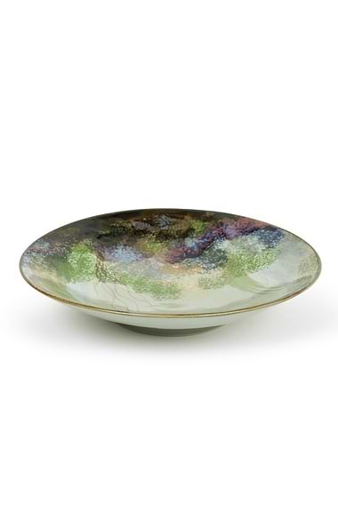 Highland Stoneware Large Geo Celadon Dish