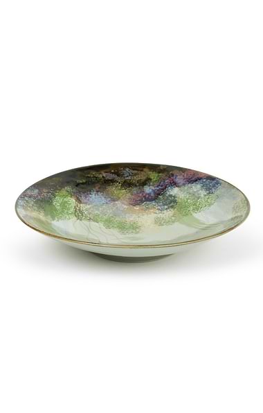 Highland Stoneware Large Geo Celadon Dish