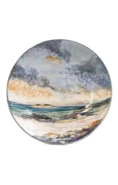 Highland Stoneware Large Geo Celadon Dish