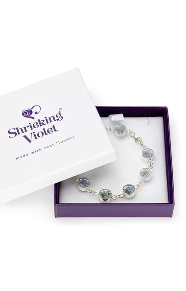 Real Flower Round Link Bracelet