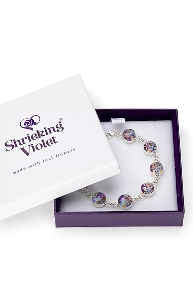 Real Flower Round Link Bracelet