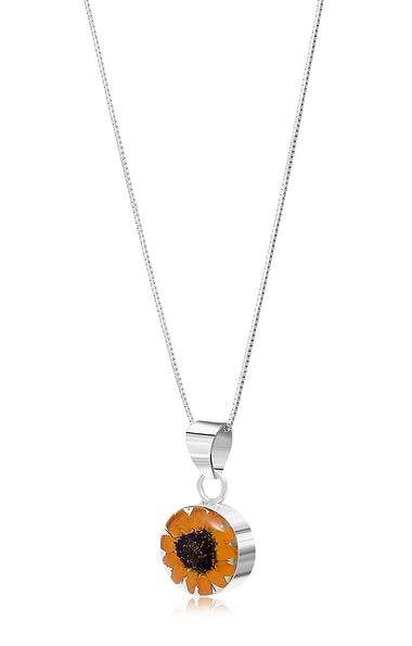 Shrieking Violet Real Flower Small Round Pendant