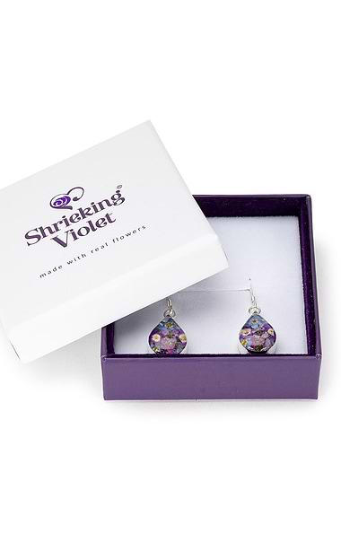 Shrieking Violet Teardrop Earrings
