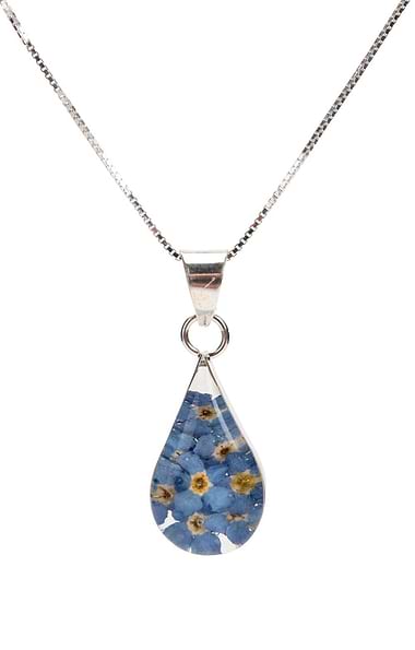 Real Flower Teardrop Pendant