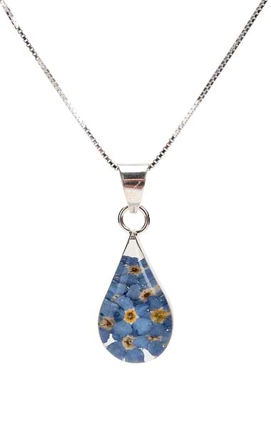 Real Flower Teardrop Pendant