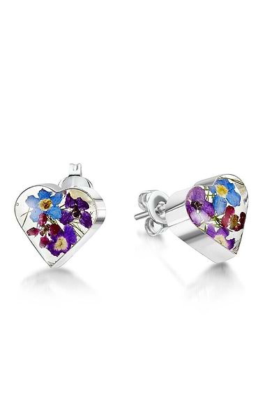 Shrieking Violet Heart Stud Earrings