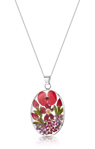 Ladies Large Oval Silver Pendant