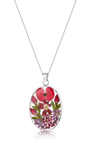 Ladies Large Oval Silver Pendant