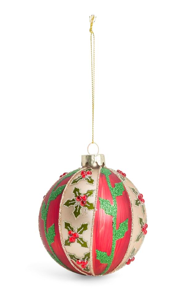 Glass Festive Christmas Bauble