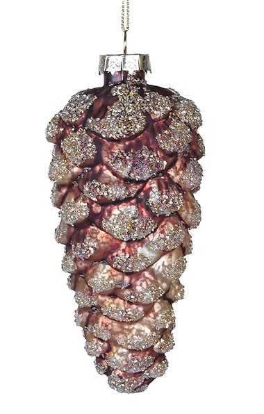 Small Umber Glitter Pinecone