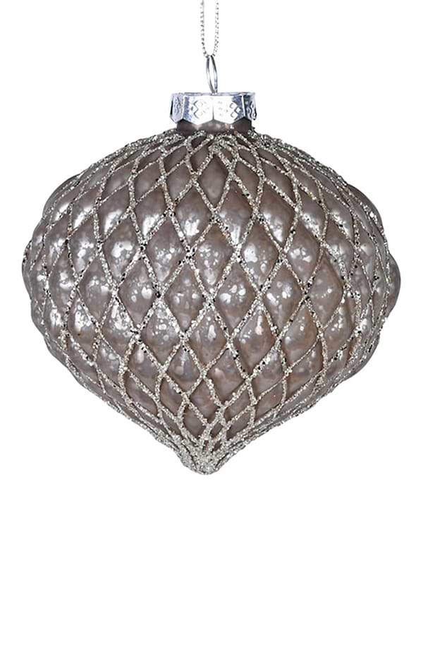 Chestnut Glitter Onion Bauble