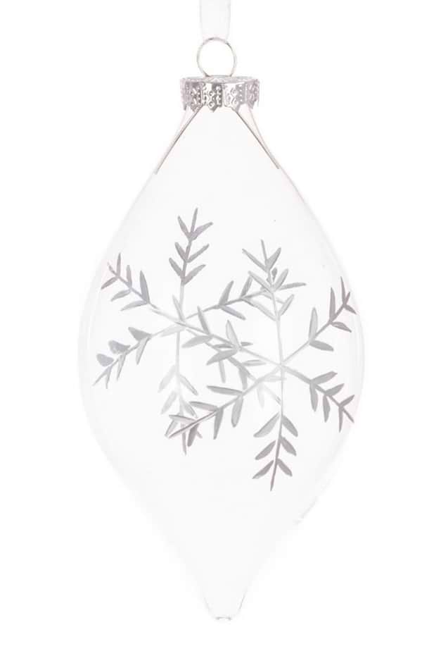 12cm Glass Teardrop Bauble