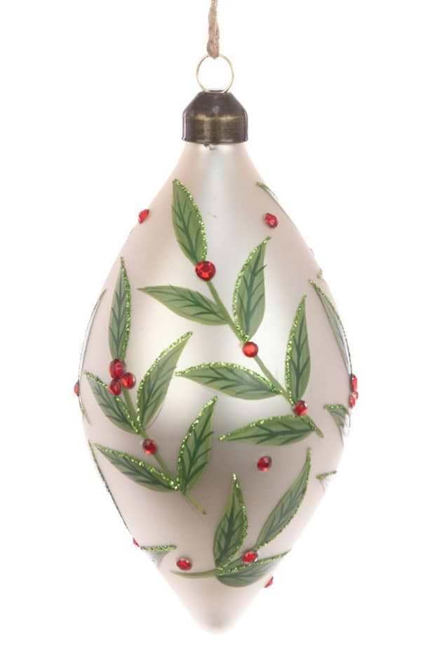 12cm Glass Teardrop Bauble