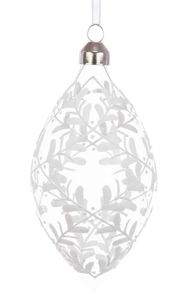 12cm Glass Teardrop Bauble