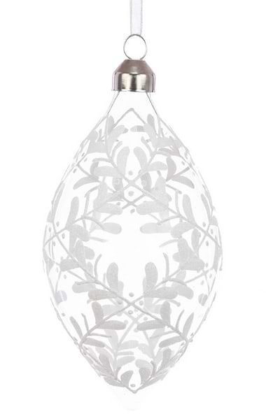 12cm Glass Teardrop Bauble