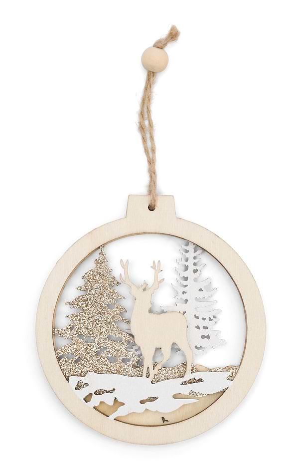 Wooden Festive Bauble