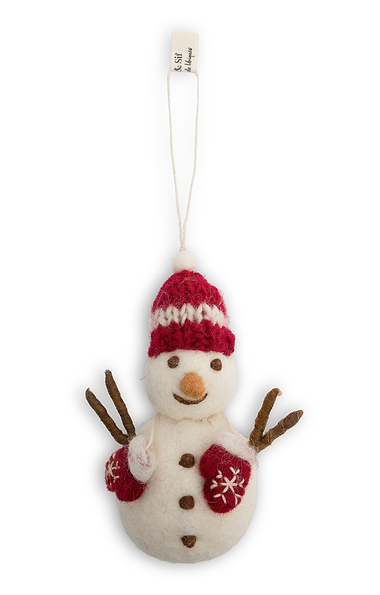 Felt Snowman with Hat and Mittens