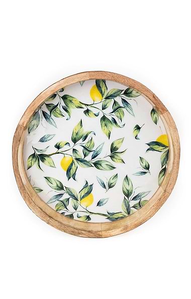 30cm Round Wooden Tray