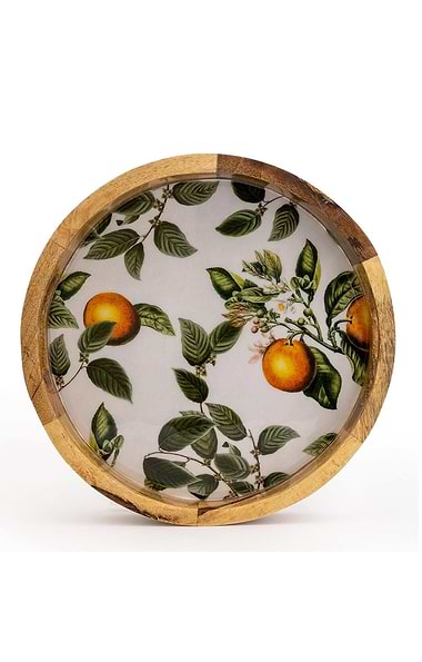 30cm Round Wooden Tray