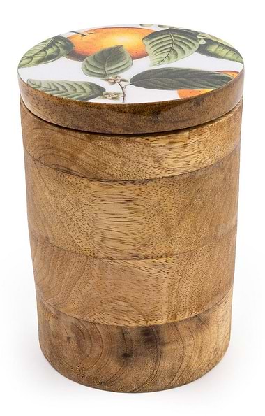 Small Wooden Storage Jar