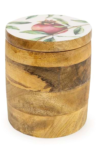 Small Wooden Storage Jar