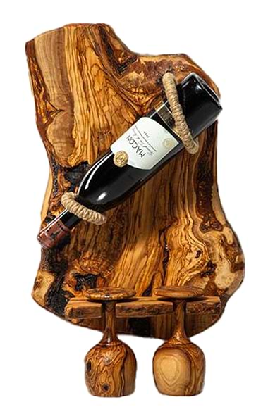 Wooden Bottle and Goblet Holder