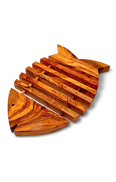 Olivewood Fish Design Pan Coaster