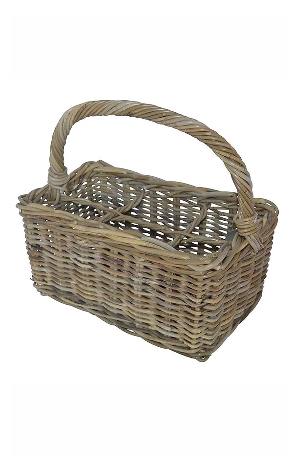 Rectangular Six Bottle Holder Basket