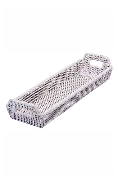 Narrow Rattan Tray with Handles