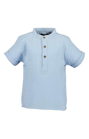 Boy's Crinkle Cotton Half-Button Shirt