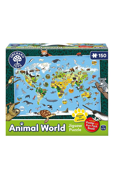 150-piece Animal World Map Jigsaw Puzzle