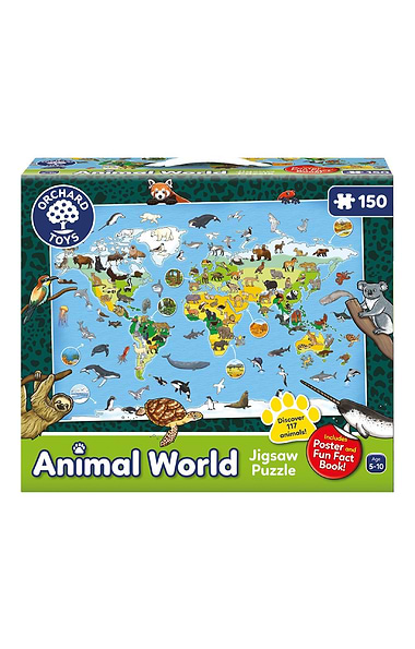 150-piece Animal World Map Jigsaw Puzzle