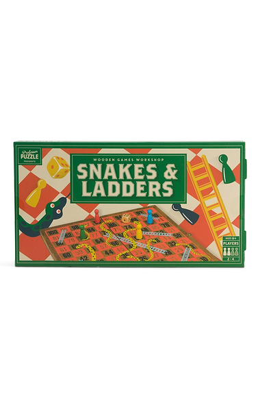 Wooden Snakes & Ladders Set