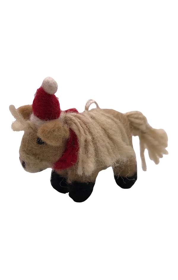 Felt Shetland Pony with Hat & Scarf