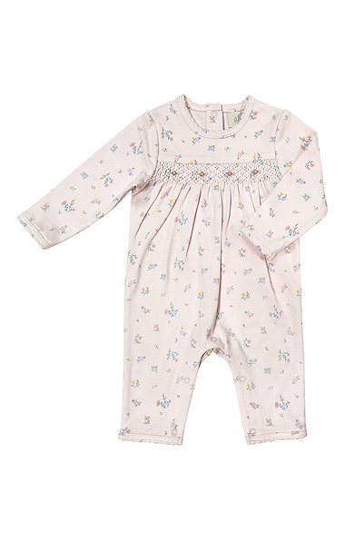 Baby's Floral Embroidered Babygrow