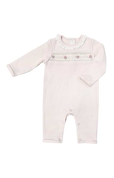 Baby's Floral Embroidered Babygrow