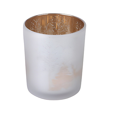 Deer Scene Frosted Tea Light Holder