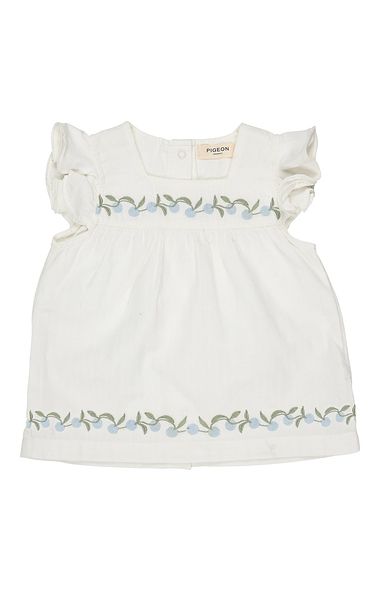 Girls Frill Sleeve Embroidered Tunic