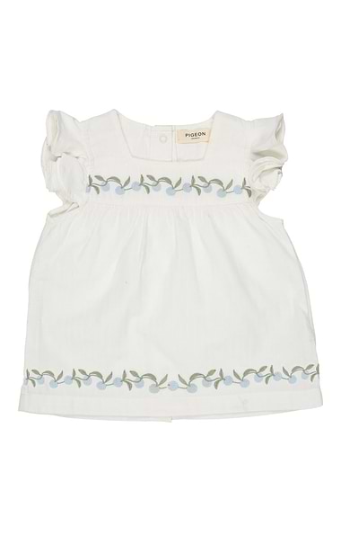 Girls Frill Sleeve Embroidered Tunic