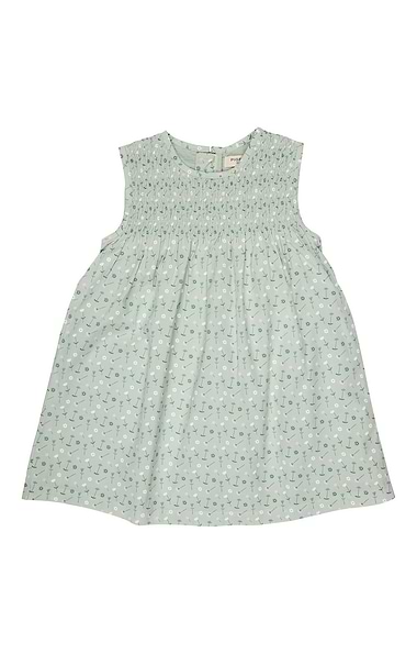 Girls Pretty Sleeveless Smock Dress