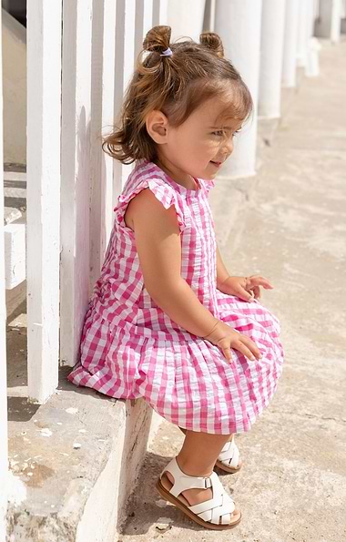 Girls' Gingham Check Dress