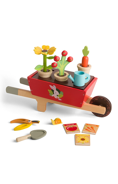 Wooden Wheelbarrow Set