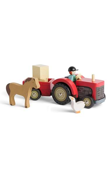 Wooden Farmyard Tractor Set